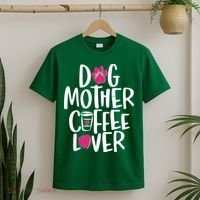 Cute Dog Mother Coffee Lover T-Shirt thumb 2