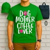 Cute Dog Mother Coffee Lover T-Shirt thumb 6