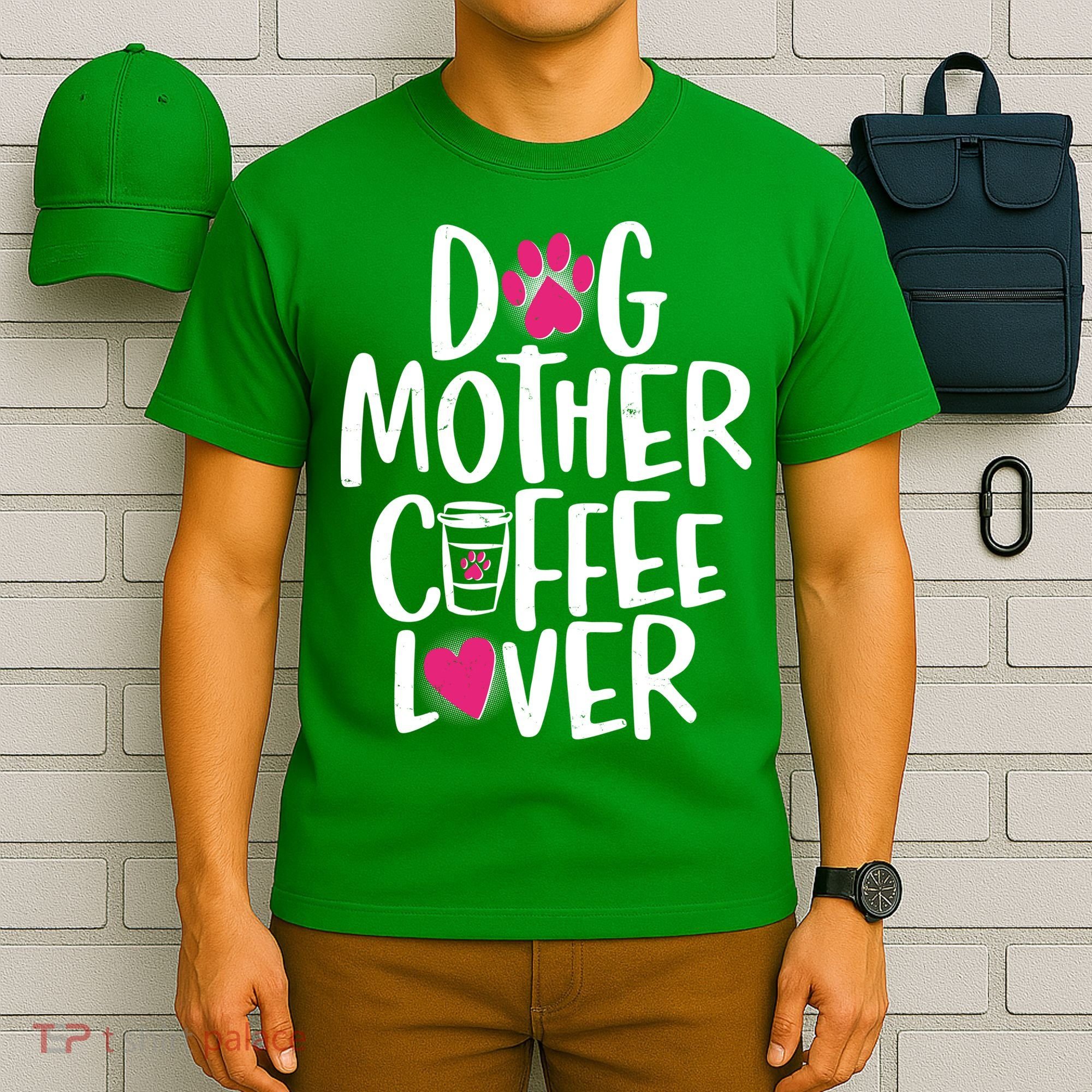 Cute Dog Mother Coffee Lover T-Shirt