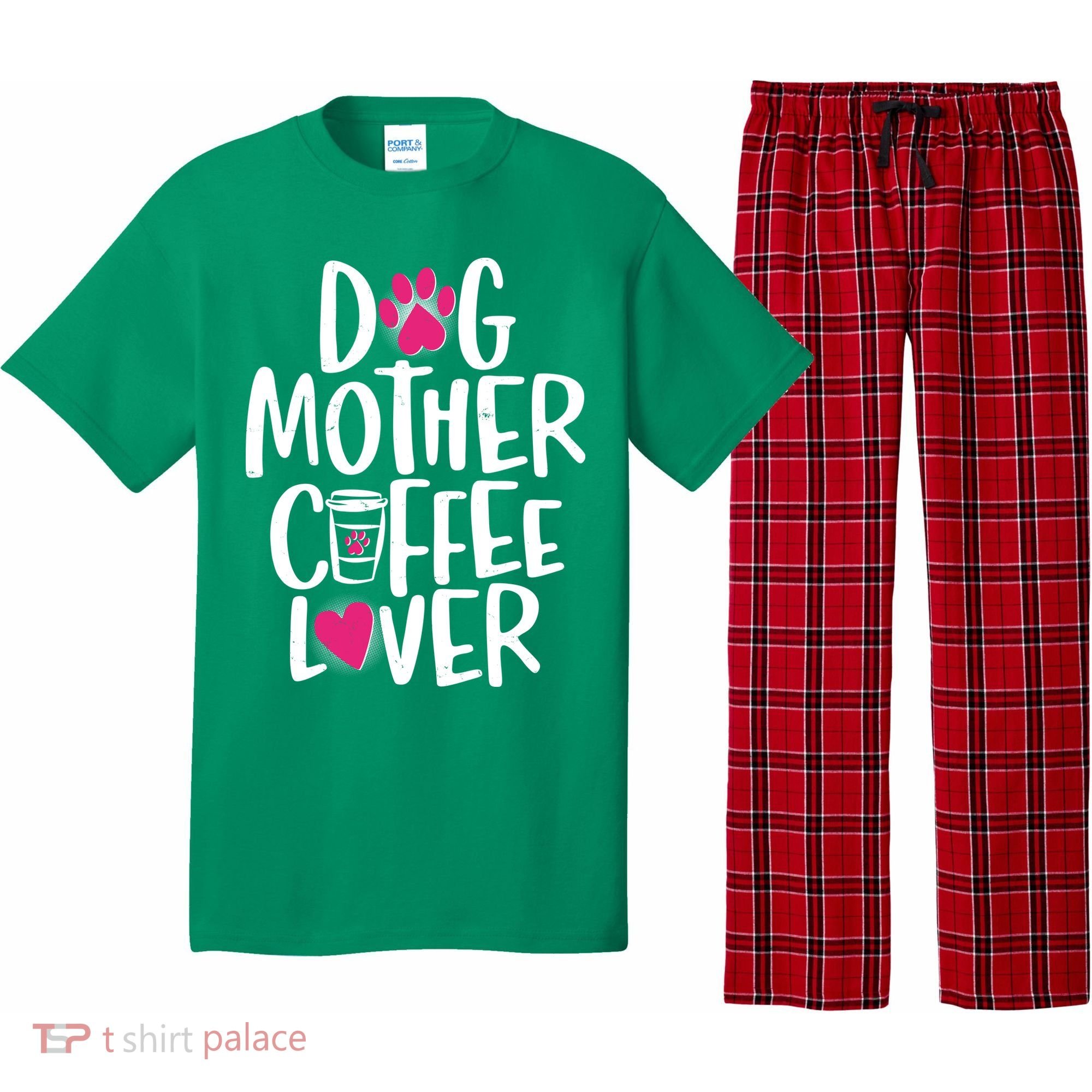 Cute Dog Mother Coffee Lover Pajama Set