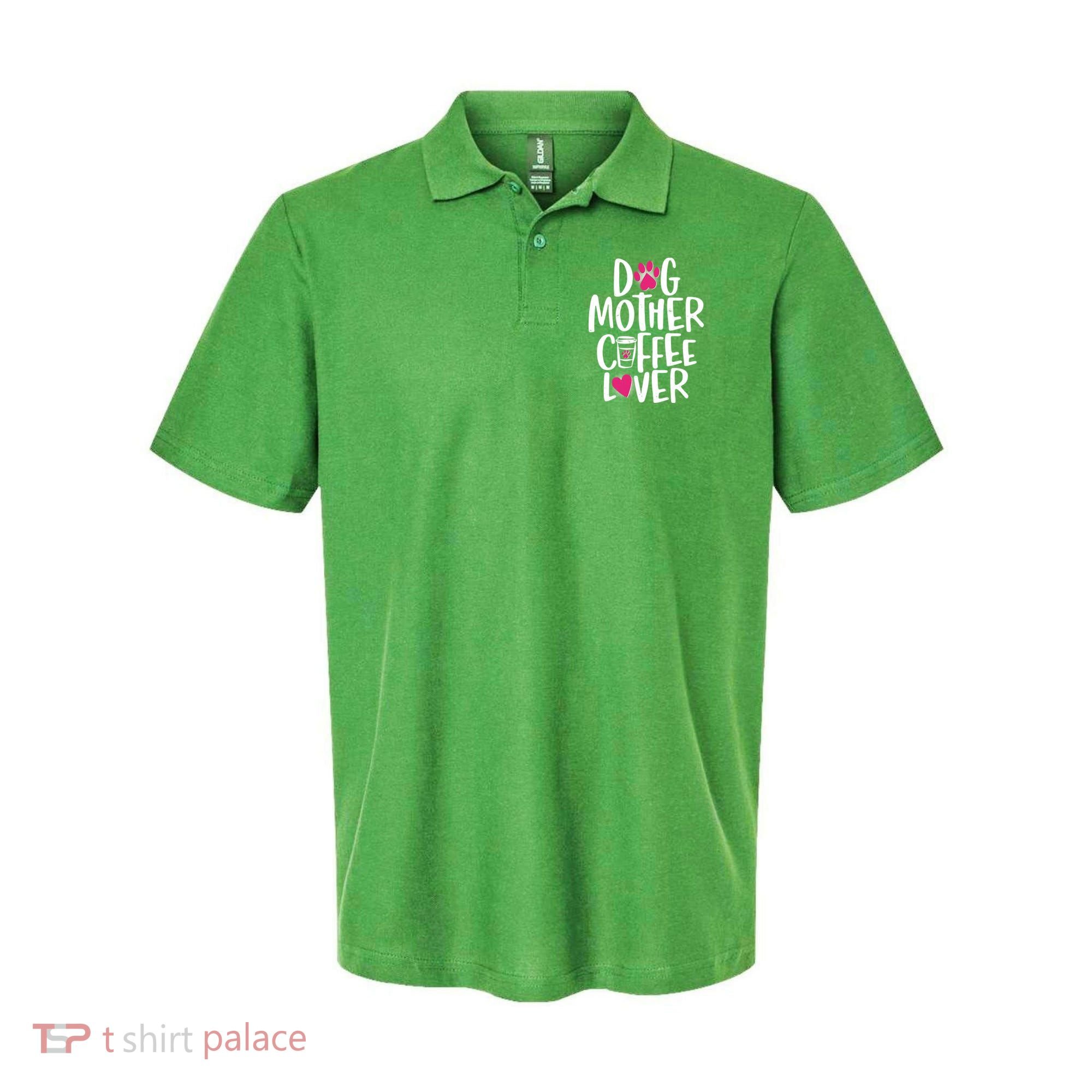 Cute Dog Mother Coffee Lover Polo