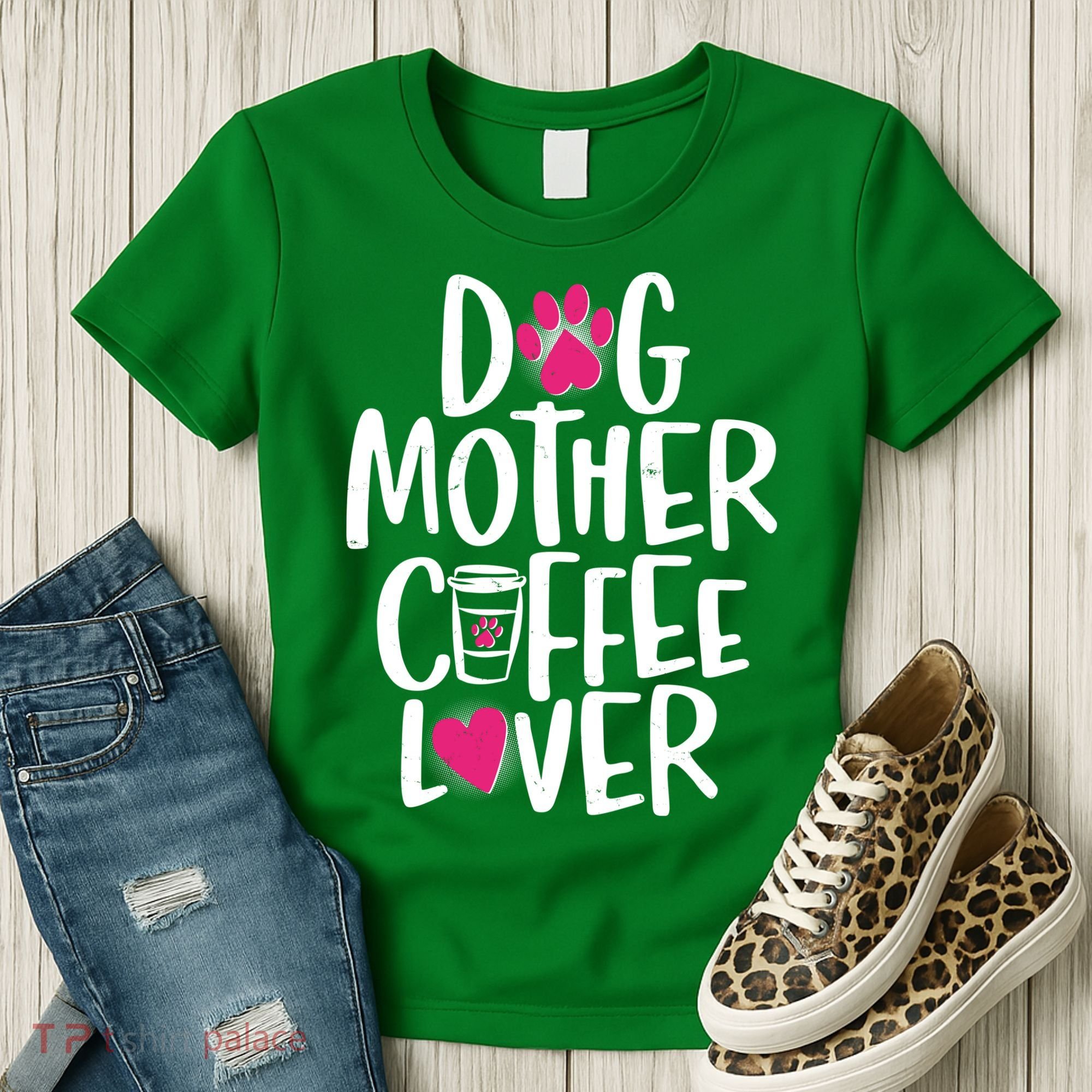 Cute Dog Mother Coffee Lover Women's T-Shirt