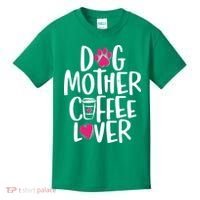 Cute Dog Mother Coffee Lover Kids T-Shirt thumb 0