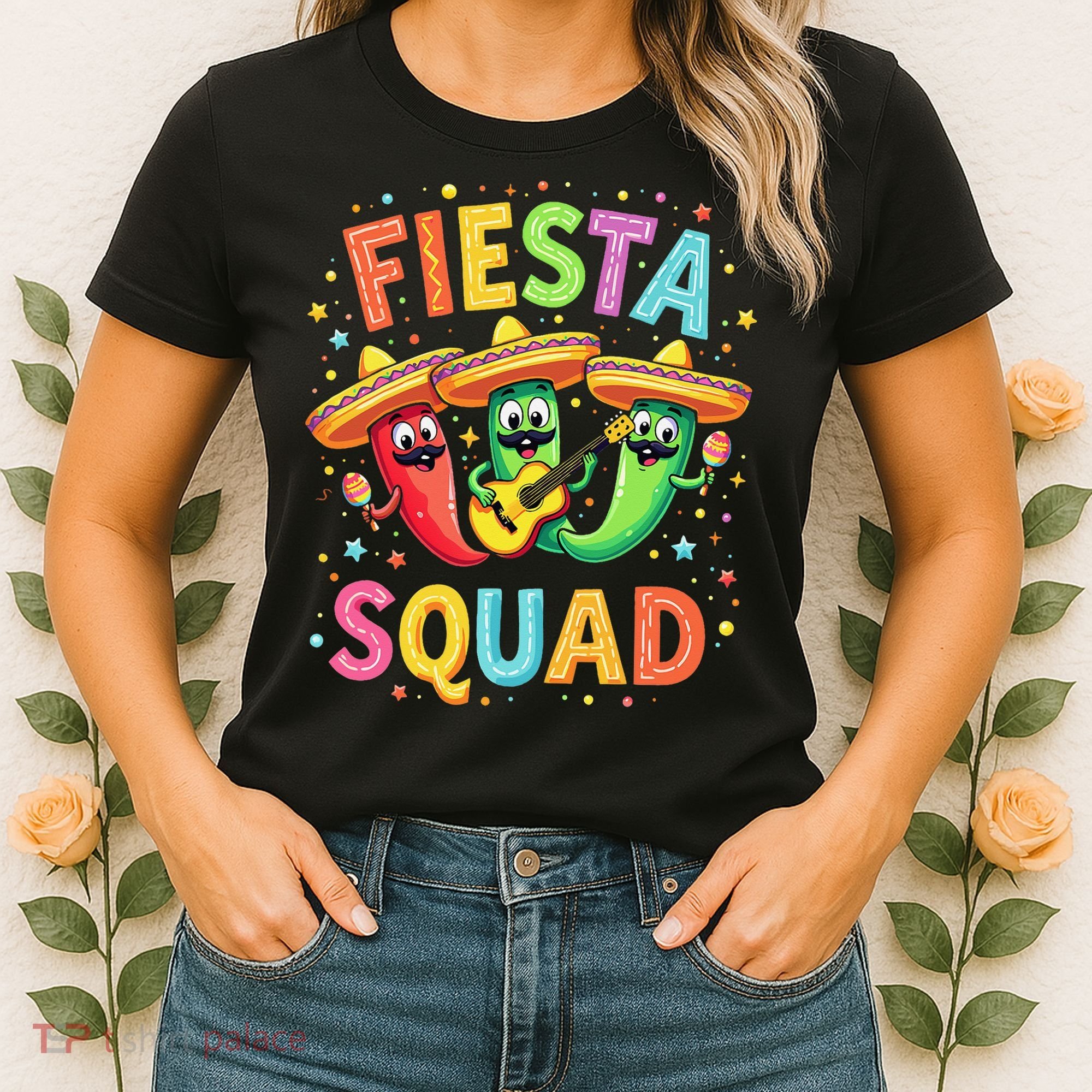 Cinco De Mayo Fiesta Squad Chili Peppers Mexican Party Women's T-Shirt