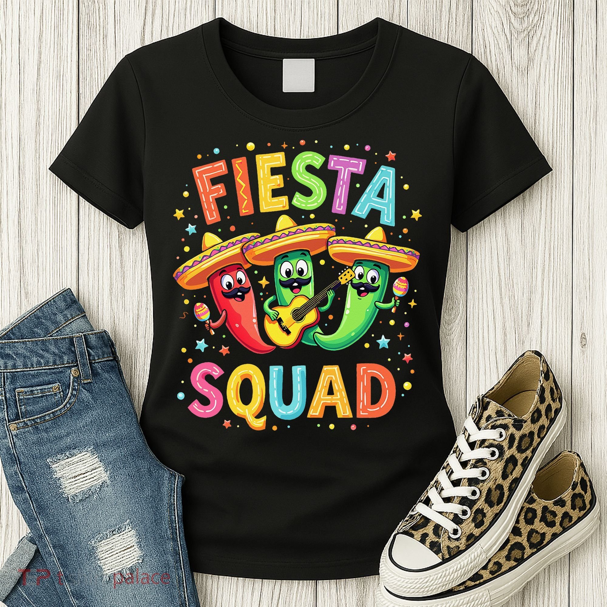 Cinco De Mayo Fiesta Squad Chili Peppers Mexican Party Women's T-Shirt