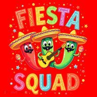 Cinco De Mayo Fiesta Squad Chili Peppers Mexican Party Santa Hat thumb 1