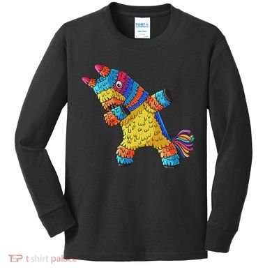 Cinco De Mayo Dabbing Donkey Pinata Funny Mexican Dab Kids Long Sleeve Shirt