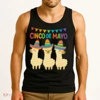 Cinco De Mayo Llama Fiesta Ultimate May 5th Party Vibe Tank Top thumb 3