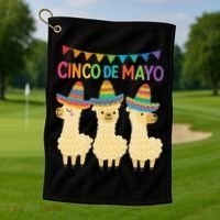 Cinco De Mayo Llama Fiesta Ultimate May 5th Party Vibe Golf Towel thumb 1