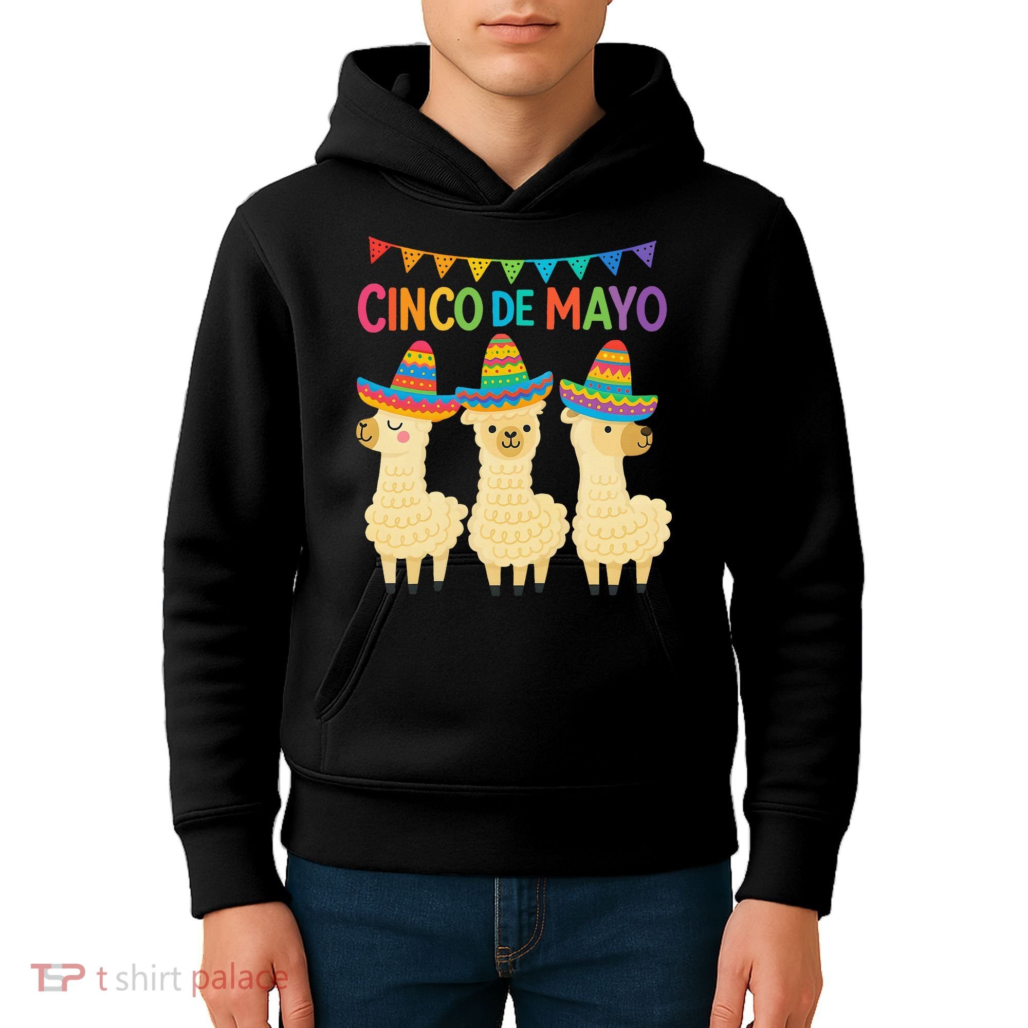 Cinco De Mayo Llama Fiesta Ultimate May 5th Party Vibe Kids Hoodie