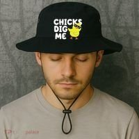 Chicks Dig Me Funny Baby Chick Chicken Bucket Hat thumb 2