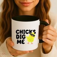 Chicks Dig Me Funny Baby Chick Chicken Coffee Mug thumb 3