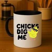 Chicks Dig Me Funny Baby Chick Chicken Coffee Mug thumb 4