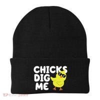 Chicks Dig Me Funny Baby Chick Chicken Beanie thumb 0