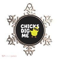 Chicks Dig Me Funny Baby Chick Chicken Ornament thumb 0