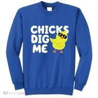Chicks Dig Me Funny Baby Chick Chicken Sweatshirt thumb 0