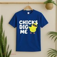 Chicks Dig Me Funny Baby Chick Chicken T-Shirt thumb 2