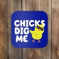 Chicks Dig Me Funny Baby Chick Chicken Coaster thumb 0