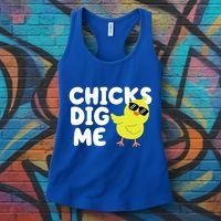 Chicks Dig Me Funny Baby Chick Chicken Women's Tank Top thumb 3