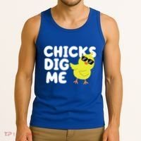Chicks Dig Me Funny Baby Chick Chicken Tank Top thumb 3