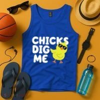 Chicks Dig Me Funny Baby Chick Chicken Tank Top thumb 4