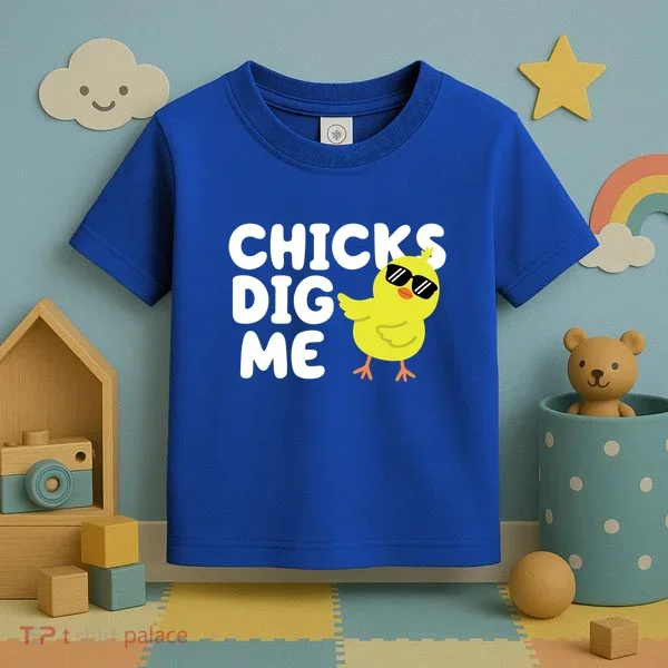 Chicks Dig Me Funny Baby Chick Chicken Toddler T-Shirt