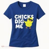 Chicks Dig Me Funny Baby Chick Chicken Women's T-Shirt thumb 0