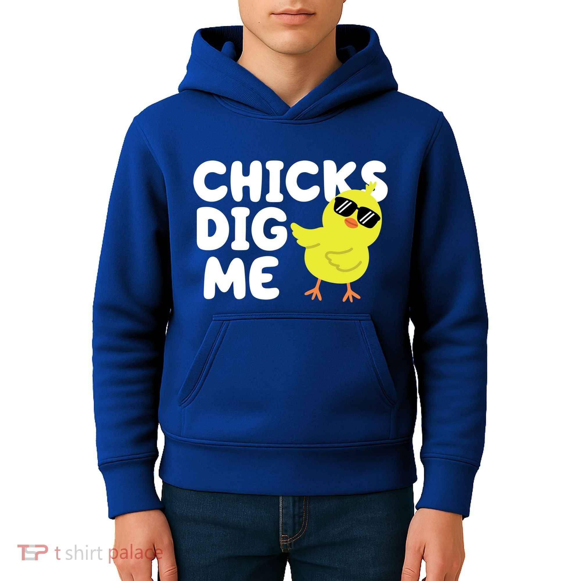 Chicks Dig Me Funny Baby Chick Chicken Kids Hoodie