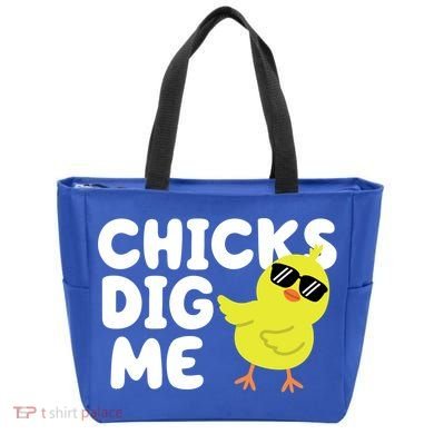 Chicks Dig Me Funny Baby Chick Chicken Tote Bag