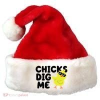 Chicks Dig Me Funny Baby Chick Chicken Santa Hat thumb 0