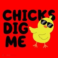 Chicks Dig Me Funny Baby Chick Chicken Santa Hat thumb 1