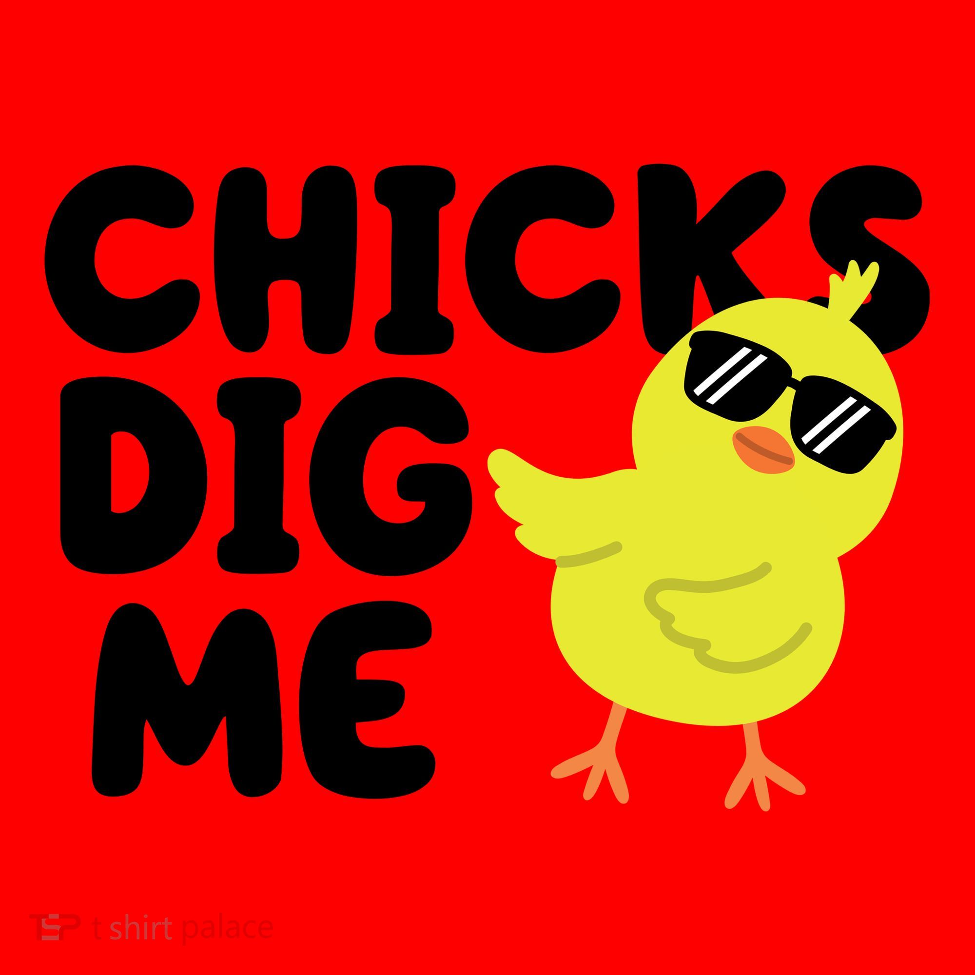 Chicks Dig Me Funny Baby Chick Chicken Santa Hat