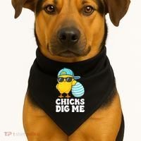 Chicks Dig Me Easter Happy Easter Funny USA-Made Doggie Bandana thumb 1