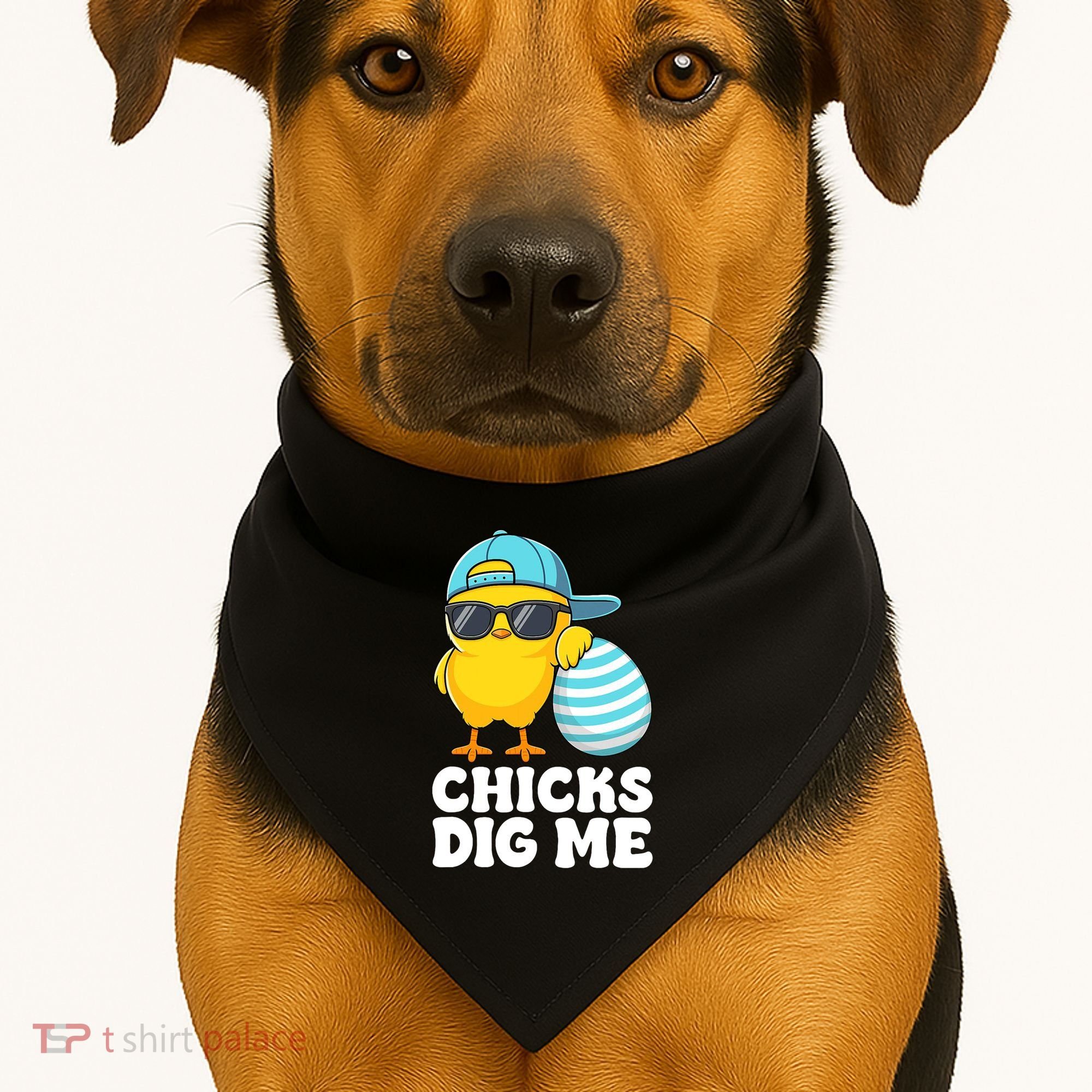Chicks Dig Me Easter Happy Easter Funny USA-Made Doggie Bandana