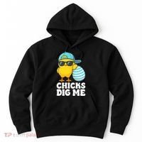 Chicks Dig Me Easter Happy Easter Funny Hoodie thumb 0