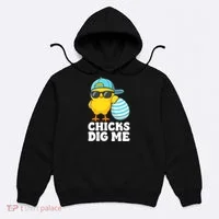 Chicks Dig Me Easter Happy Easter Funny Hoodie thumb 0