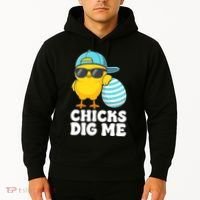 Chicks Dig Me Easter Happy Easter Funny Hoodie thumb 2