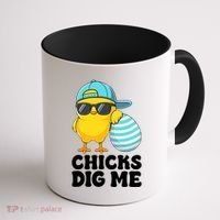 Chicks Dig Me Easter Happy Easter Funny Coffee Mug thumb 1