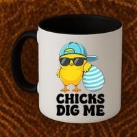 Chicks Dig Me Easter Happy Easter Funny Coffee Mug thumb 2