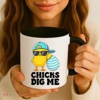 Chicks Dig Me Easter Happy Easter Funny Coffee Mug thumb 3