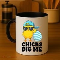Chicks Dig Me Easter Happy Easter Funny Coffee Mug thumb 4