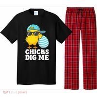 Chicks Dig Me Easter Happy Easter Funny Pajama Set thumb 0