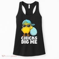 Chicks Dig Me Easter Happy Easter Funny Women's Tank Top thumb 0