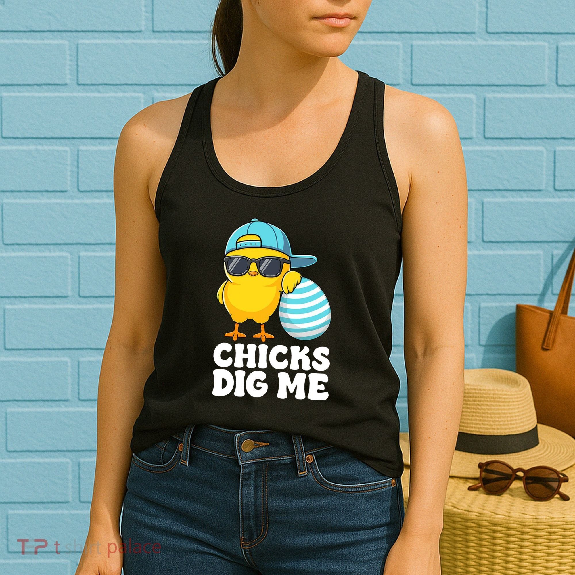 Chicks Dig Me Easter Happy Easter Funny Women's Tank Top