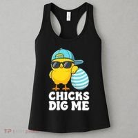 Chicks Dig Me Easter Happy Easter Funny Women's Tank Top thumb 3