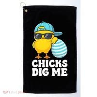 Chicks Dig Me Easter Happy Easter Funny Golf Towel thumb 0