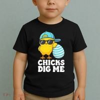 Chicks Dig Me Easter Happy Easter Funny Toddler T-Shirt thumb 2