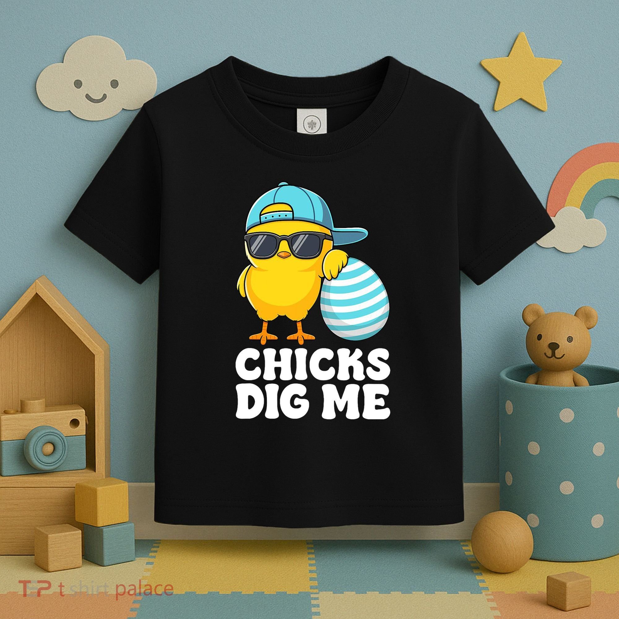 Chicks Dig Me Easter Happy Easter Funny Toddler T-Shirt