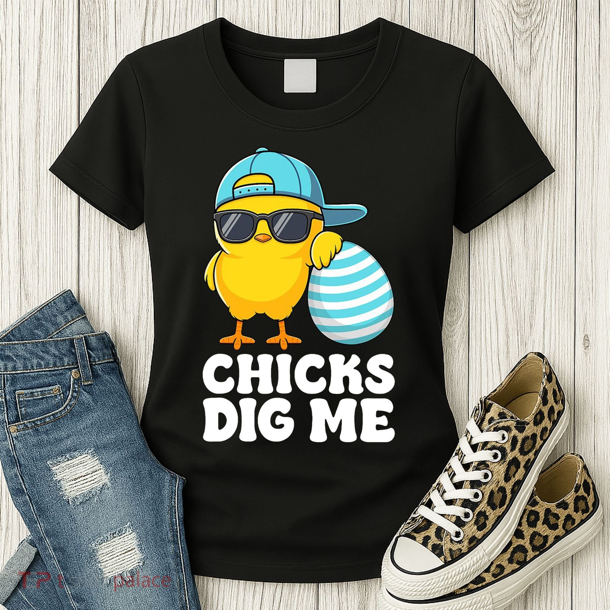 Chicks Dig Me Easter Happy Easter Funny Women's T-Shirt