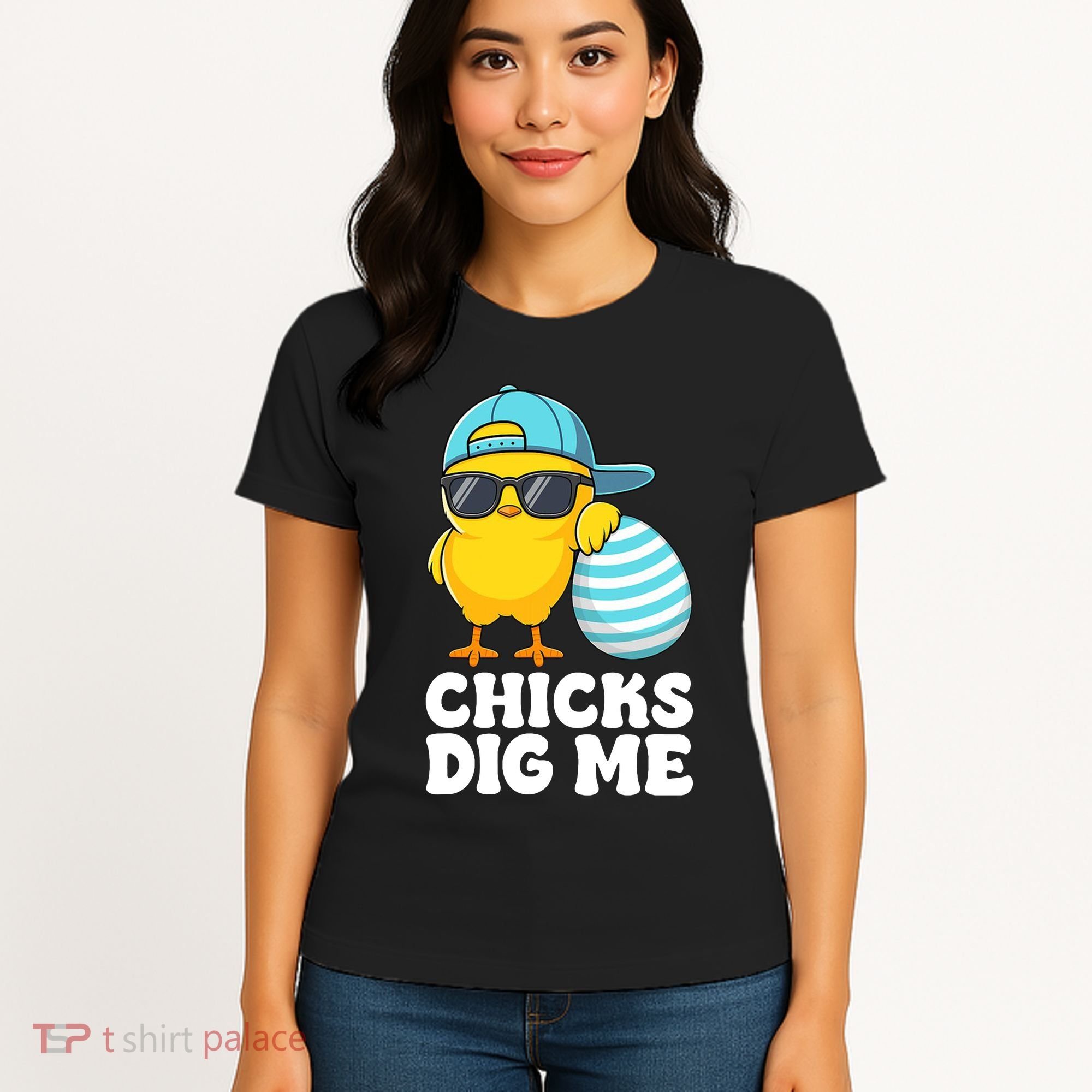 Chicks Dig Me Easter Happy Easter Funny Women's T-Shirt